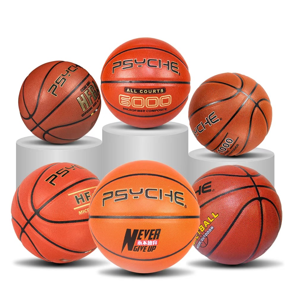 PSYCHE Factory Supply Indoor Basketball Wholesale Size 7 Game Microfiber Leather Official Custom Inflatable Basketball Ball
